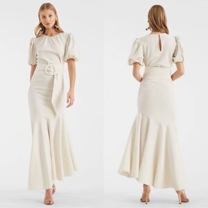 Sachin + Babi Camila flared hem midi dress size 10 in ivory